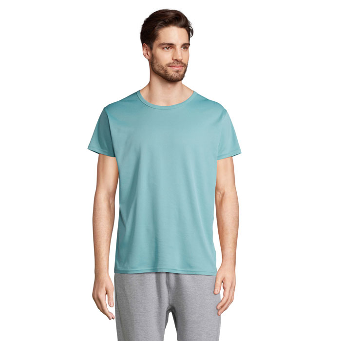 Tshirt unisexe publicitaire en polyester 130g - SPRINT Bleu piscine